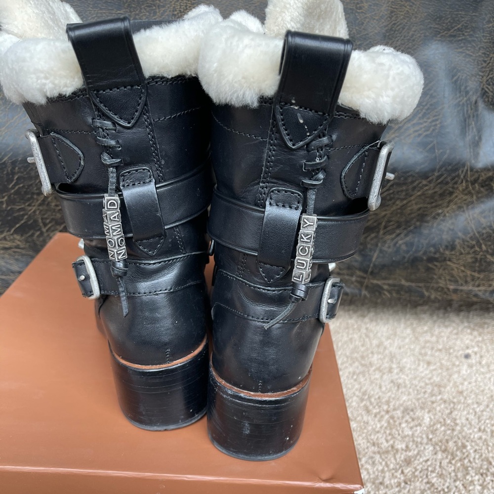 Coach Zip Moto Genuine Shearling Boots! - Picture 4 of 6